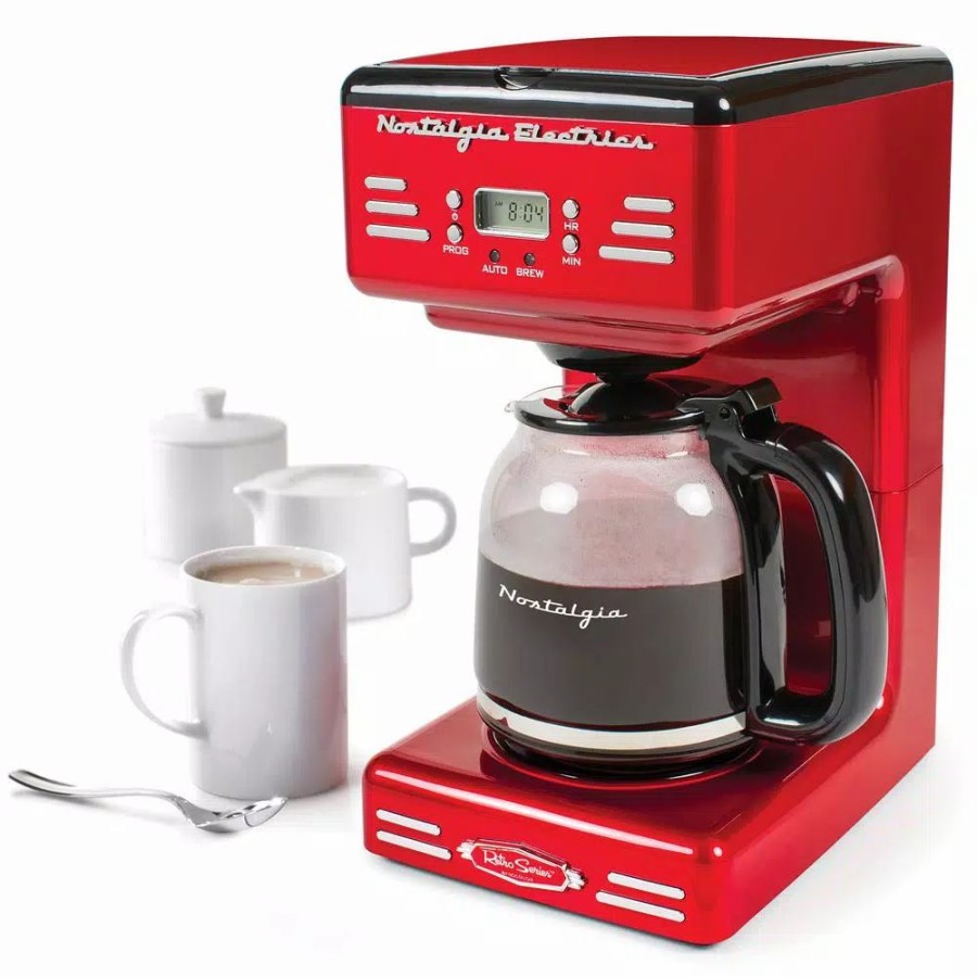 * Coffee Makers | Coffee Makers Nostalgia 12-Cup Red Coffee Maker With Keep Warm Function