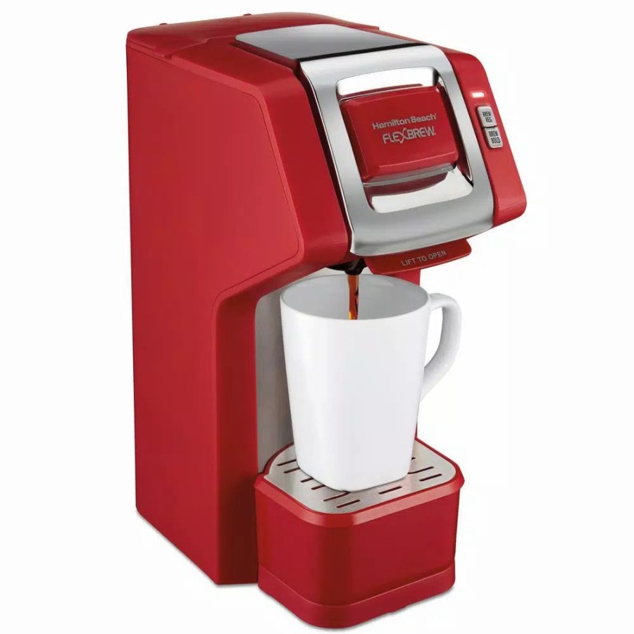 * Coffee Makers | Coffee Makers Hamilton Beach 1-Cup Red Flexbrew Coffee Maker