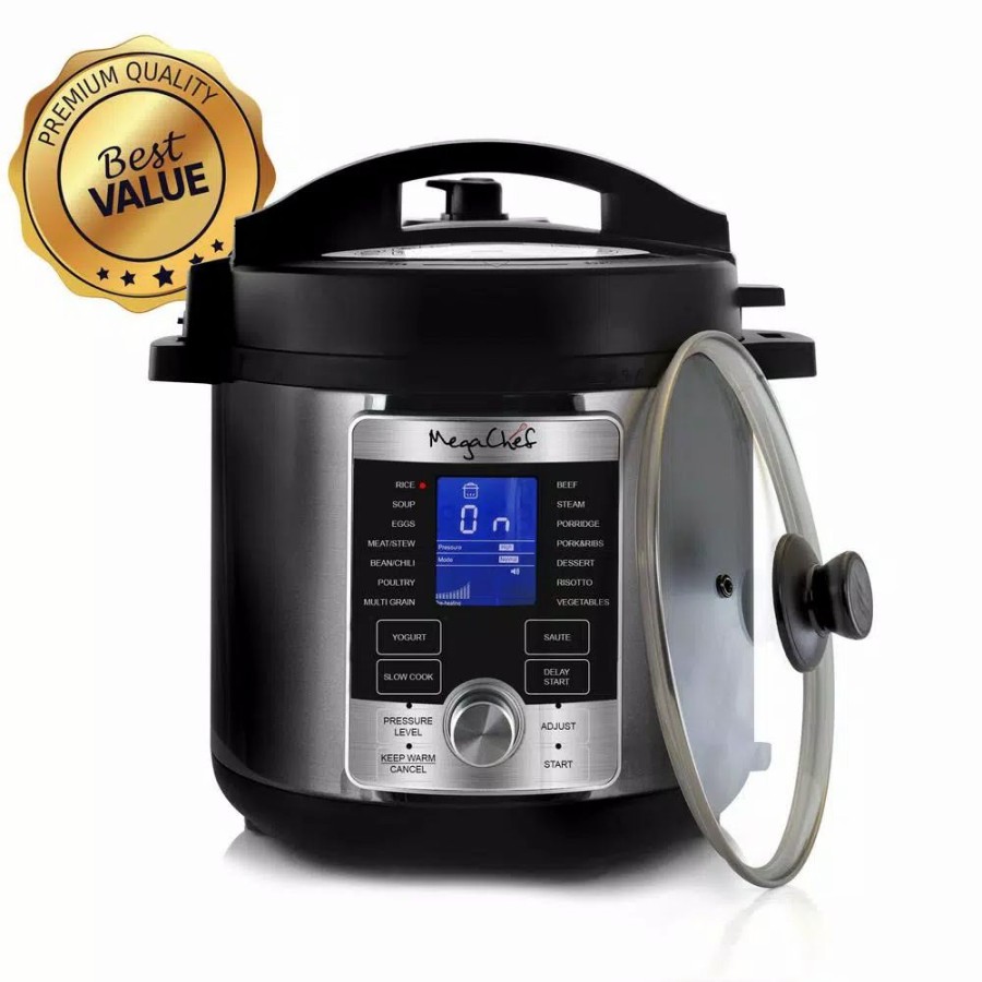 * Cookers | Cookers Megachef 6 Qt. Stainless Steel Electric Pressure Cooker With Stainless Steel Pot