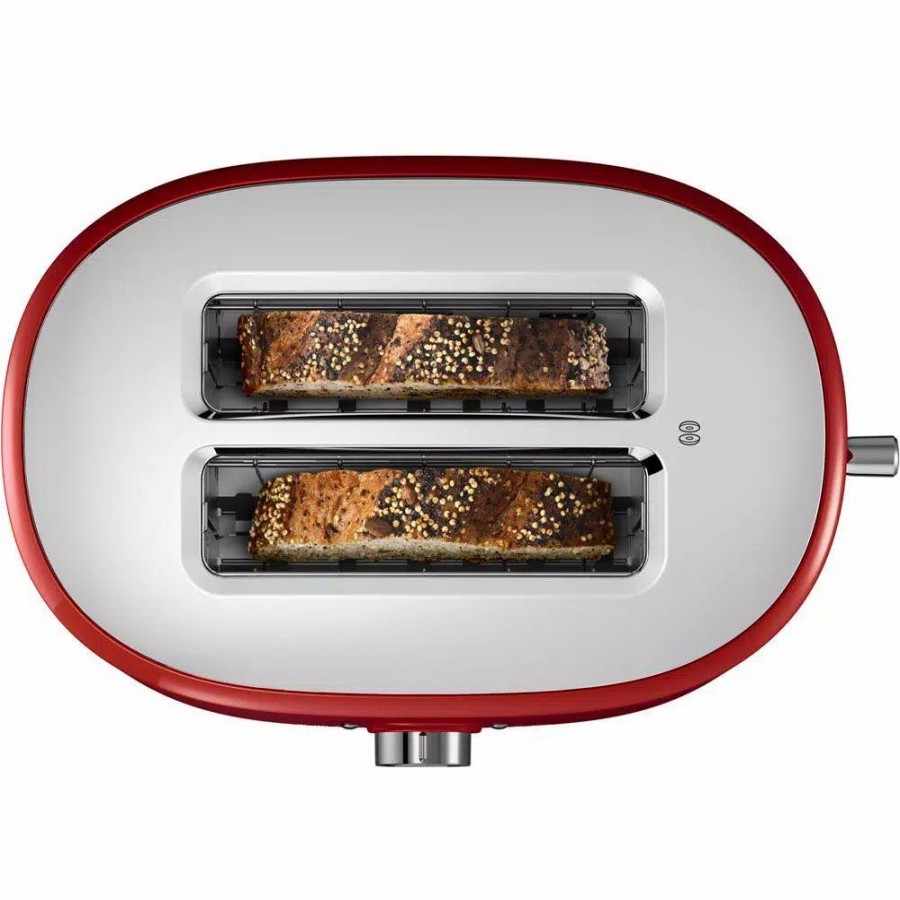 * Toasters | Toasters Kitchenaid Empire 2-Slice Red Wide Slot Toaster With Crumb Tray