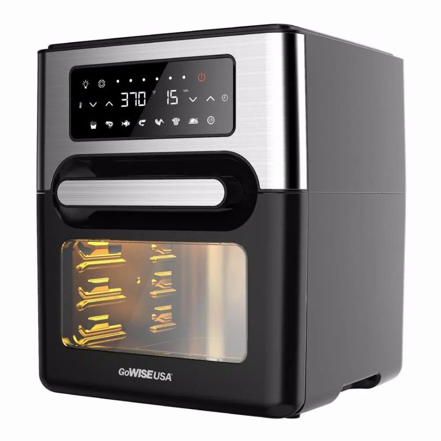 * Toasters | Toasters Gowise Usa 1700W 12.7 Quart Air Fryer Toaster Oven Select With Rotisserie And Dehydrator Features And Accessories, Black