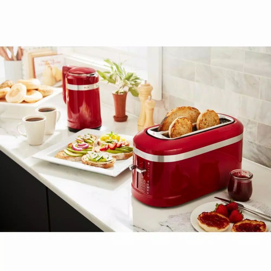 * Toasters | Toasters Kitchenaid 4-Slice Empire Red Long Slot Toaster With High-Lift Lever