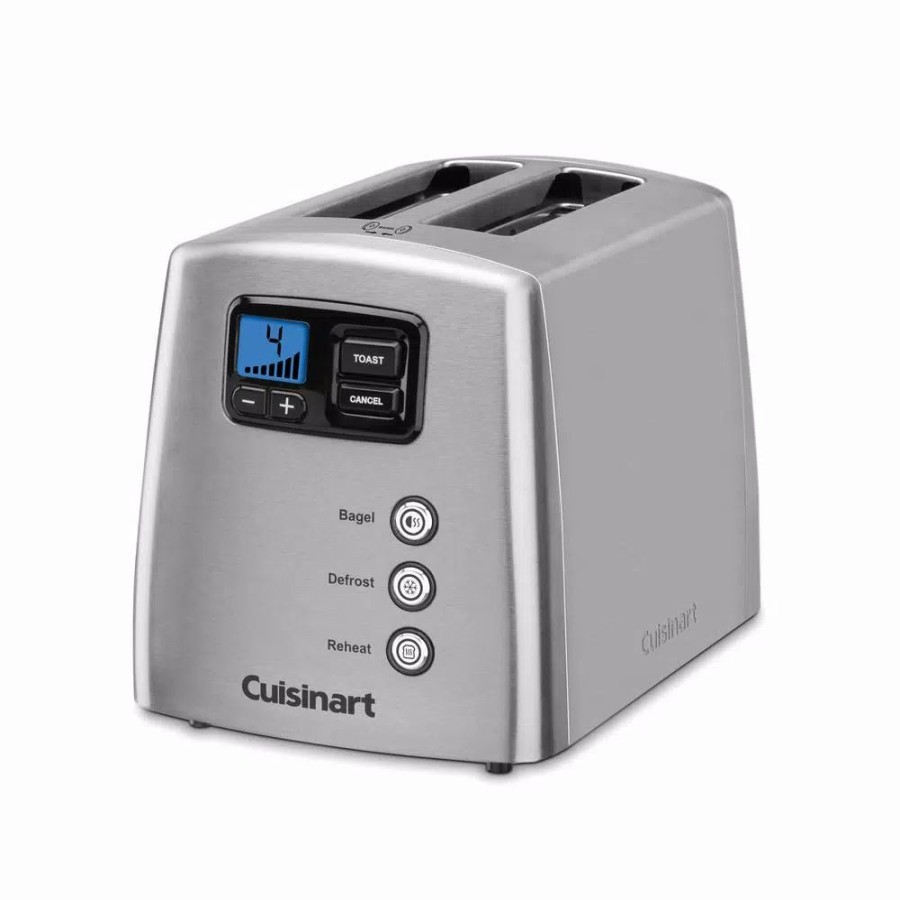 * Toasters | Toasters Cuisinart Touch To Toast 2-Slice Silver Wide Slot Toaster With Crumb Tray