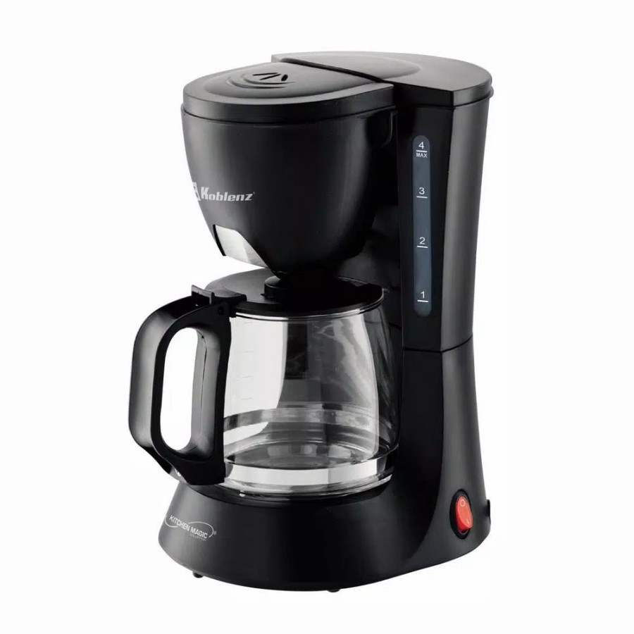 * Coffee Makers | Coffee Makers Koblenz Kitchen Magic Collection 4-Cup Black Coffee Maker