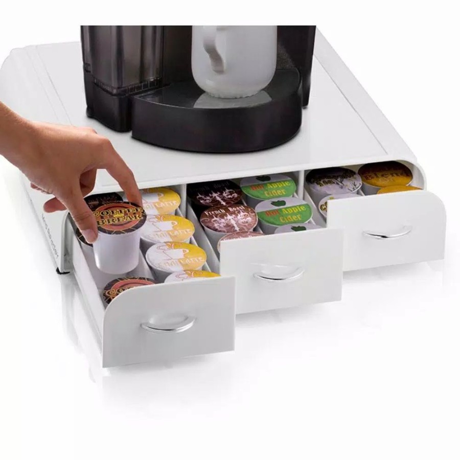 * Coffee Makers | Coffee Makers Mind Reader Anchor 36-Capacity White K-Cup Storage Drawer