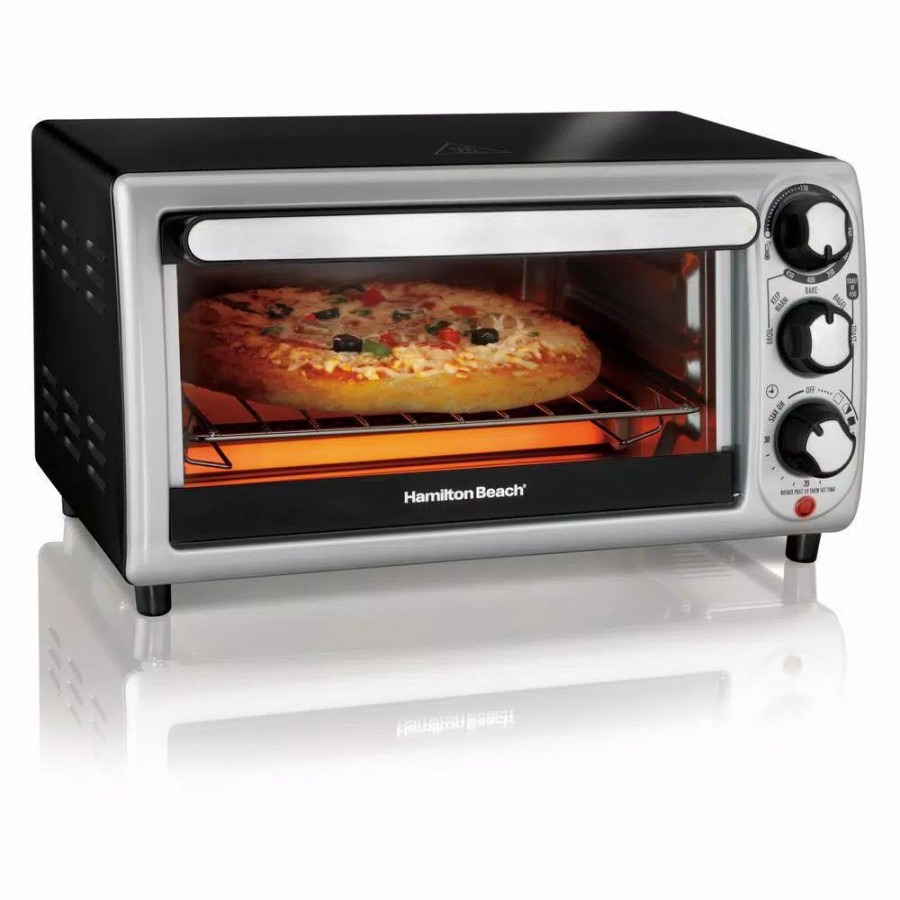 * Toasters | Toasters Hamilton Beach 1100 W 4-Slice Stainless Steel And Black Toaster Oven