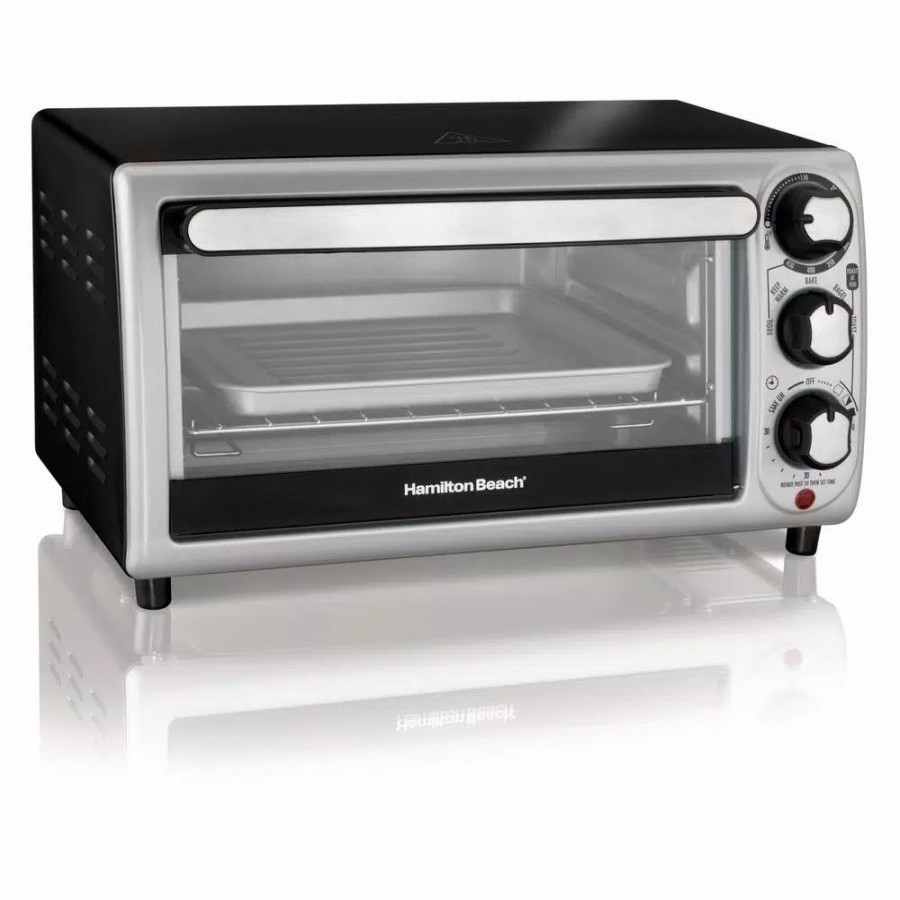 * Toasters | Toasters Hamilton Beach 1100 W 4-Slice Stainless Steel And Black Toaster Oven