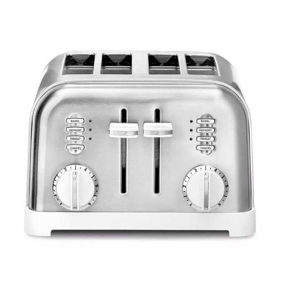 * Toasters | Toasters Cuisinart Classic Series 4-Slice White Wide Slot Toaster With Crumb Tray