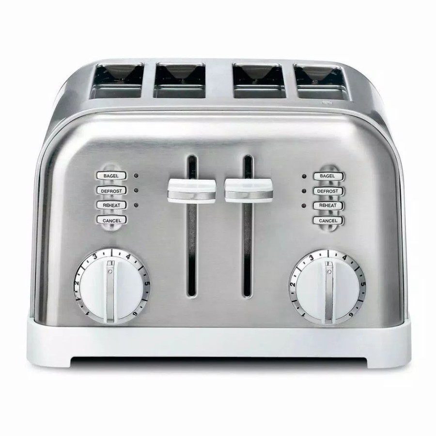 * Toasters | Toasters Cuisinart Classic Series 4-Slice White Wide Slot Toaster With Crumb Tray