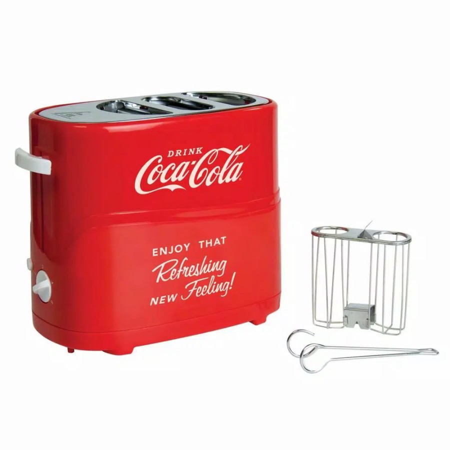 * Toasters | Toasters Nostalgia Retro Series 2-Slice Coca-Cola Long Slot Hot Dog And Bun Toaster With Crumb Tray And Mini Tongs