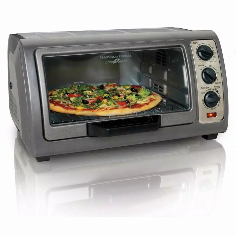 * Toasters | Toasters Hamilton Beach Easy Reach 1400 W 6-Slice Gray Convection Toaster Oven With Built-In Timer