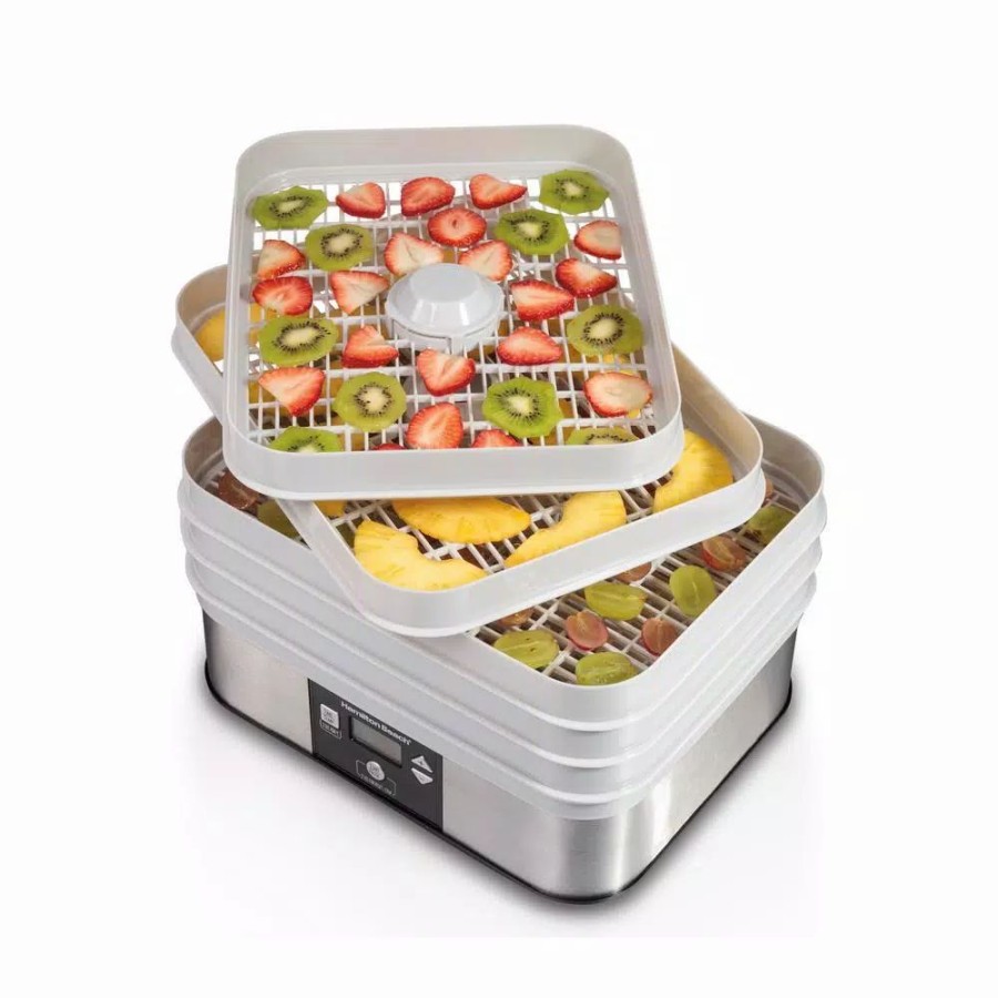 * Food Processing | Food Processing Hamilton Beach 5-Tray Grey Food Dehydrator Stackable Drying Trays