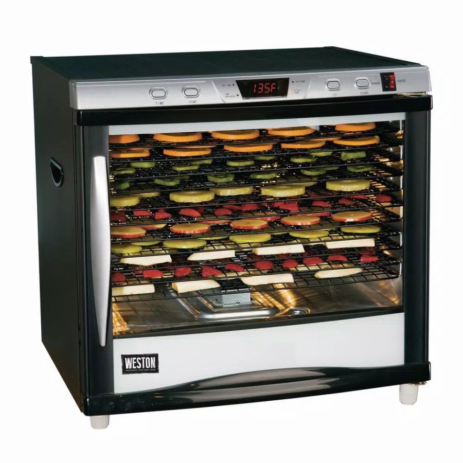 * Food Processing | Food Processing Weston Pro-1200 12-Tray Black Food Dehydrator With Temperature Control