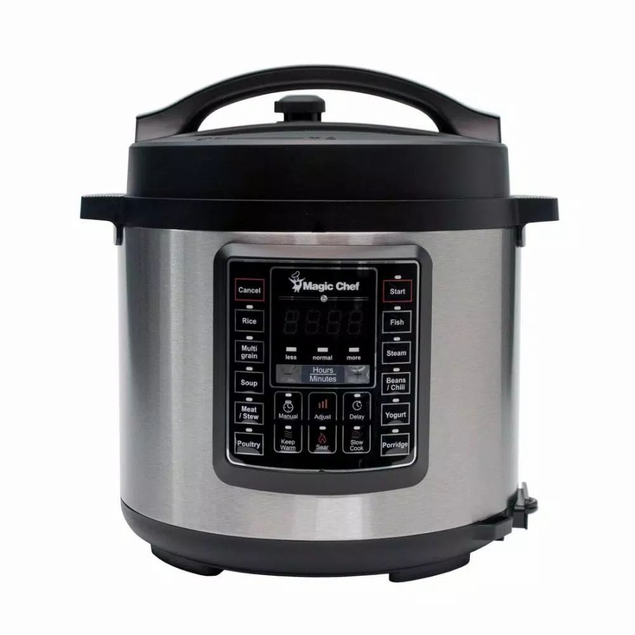 * Cookers | Cookers Magic Chef All-In-One 6 Qt. Stainless Steel Electric Multi-Cooker With Recipe Book