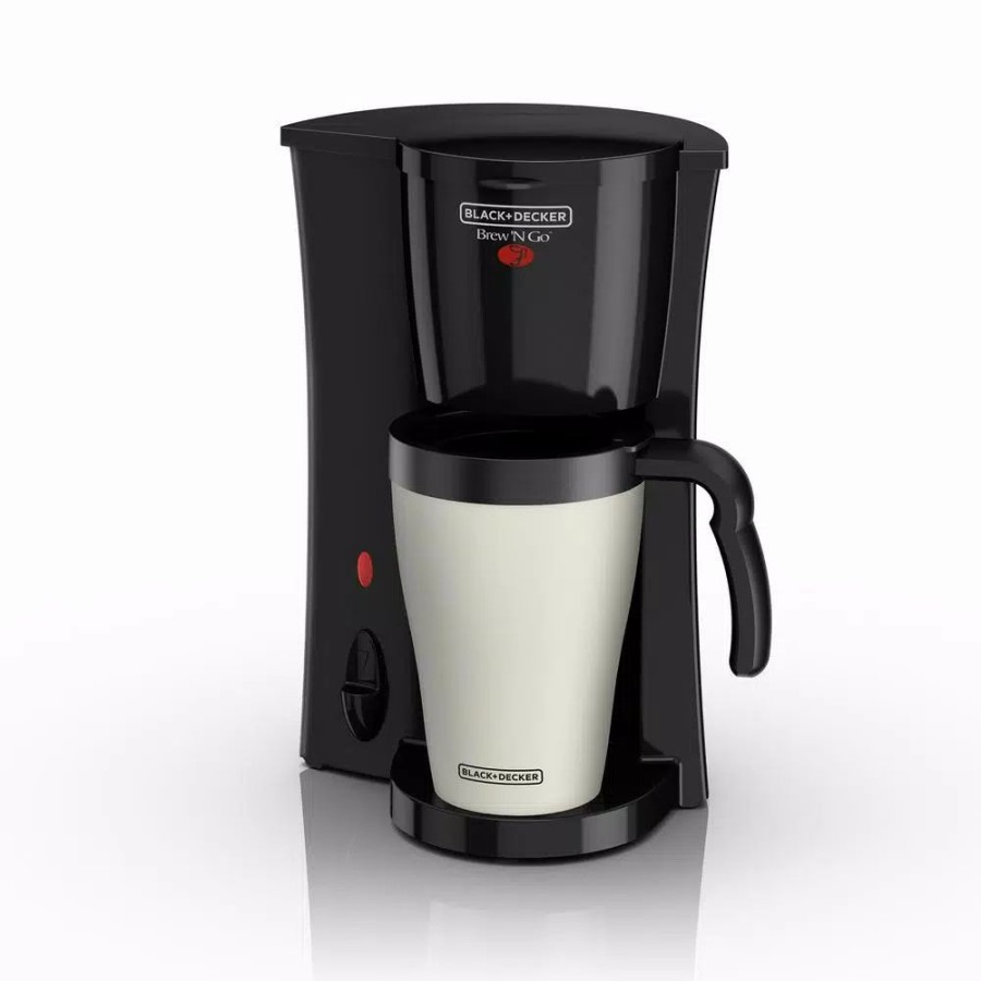 * Coffee Makers | Coffee Makers Black+Decker Brew'N Go Black Single Serve Coffee Maker With Travel Mug