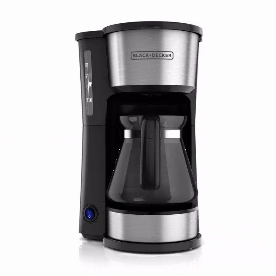 * Coffee Makers | Coffee Makers Black+Decker 4-In-1 5-Cup Black Stainless Steel Drip Coffee Maker