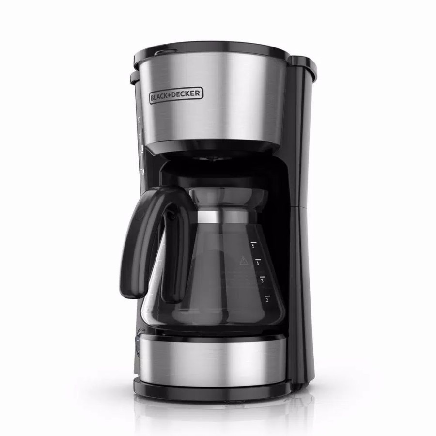 * Coffee Makers | Coffee Makers Black+Decker 4-In-1 5-Cup Black Stainless Steel Drip Coffee Maker