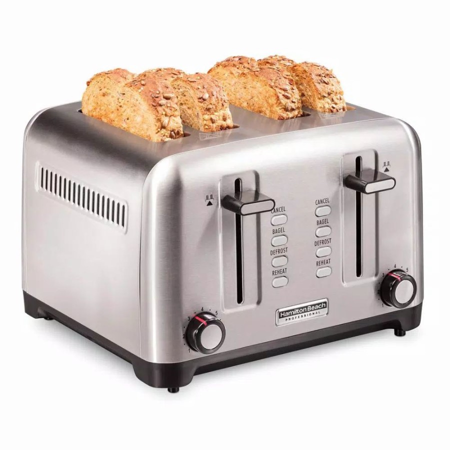 * Toasters | Toasters Hamilton Beach Pro 4-Slice Stainless Steel Wide Slot Toaster