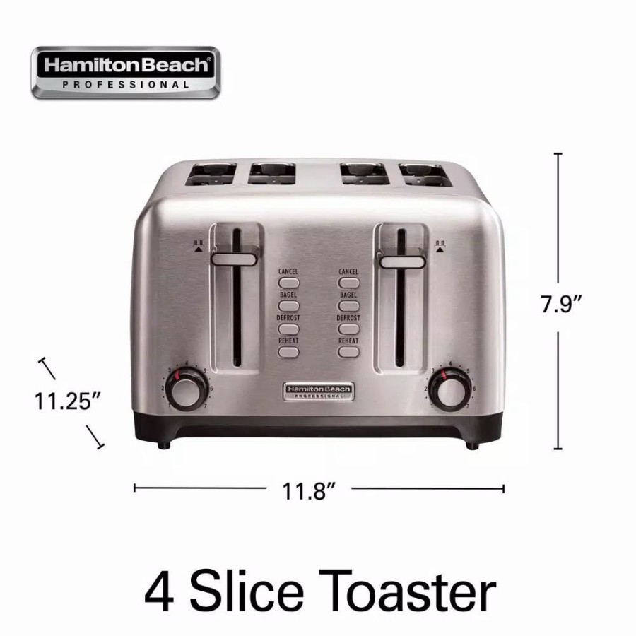 * Toasters | Toasters Hamilton Beach Pro 4-Slice Stainless Steel Wide Slot Toaster