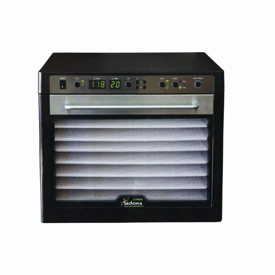 * Food Processing | Food Processing Tribest Sedona Combo 9-Tray Black Stainless Steel Food Dehydrator With Built-In Timer