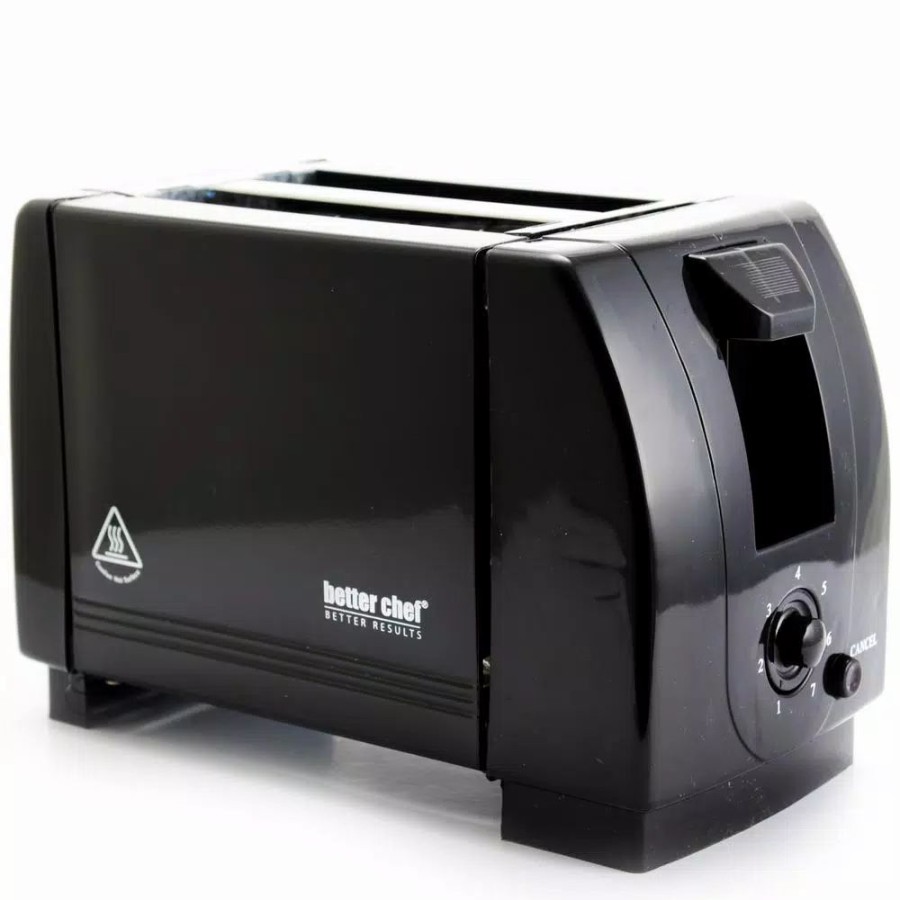 * Toasters | Toasters Better Chef 2-Slice Black Wide Slot Toaster