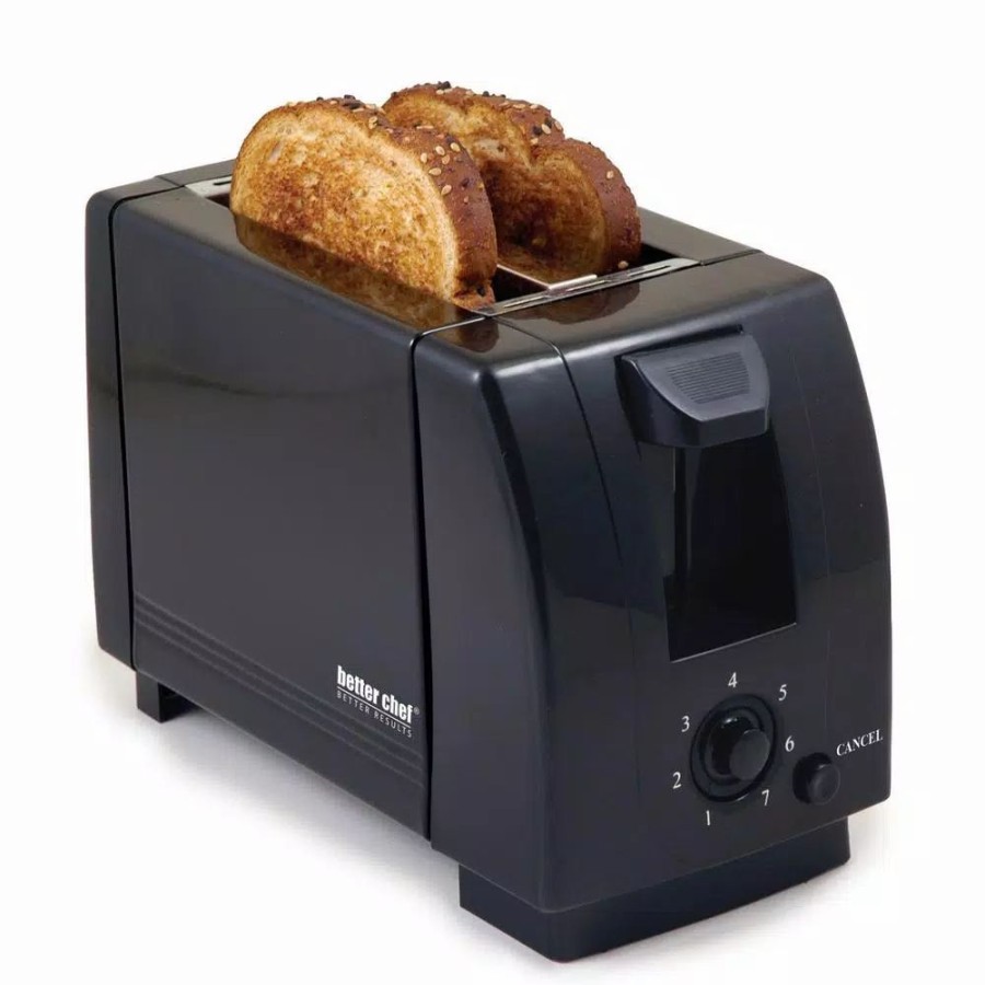 * Toasters | Toasters Better Chef 2-Slice Black Wide Slot Toaster