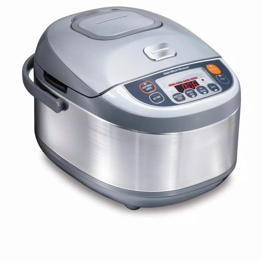 * Cookers | Cookers Hamilton Beach Advanced Multi-Function 16-Cup Stainless Steel Rice Cooker With Fuzzy Logic