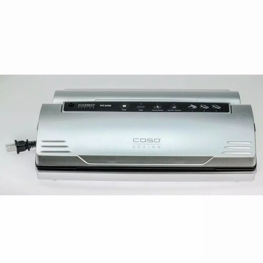 * Food Processing | Food Processing Caso Vc 200 Brushed Black Stainless Steel Food Vacuum Sealer