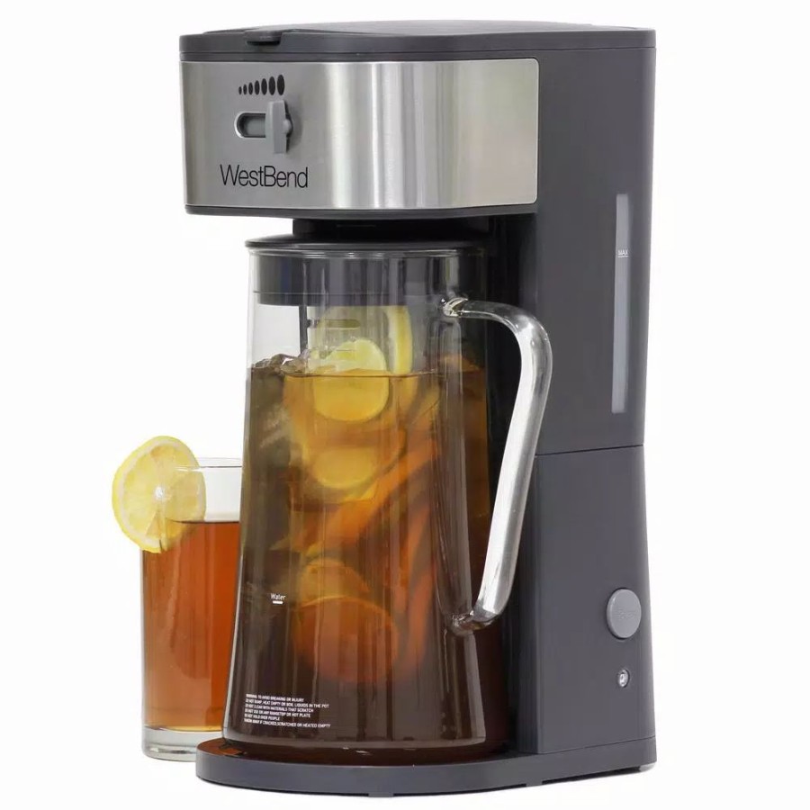 * Coffee Makers | Coffee Makers West Bend 2.75 Qt. Black Iced Tea Or Iced Coffee Maker 10-Cups Includes Infusion Tube To Customize Flavor Features Auto Shut-Off