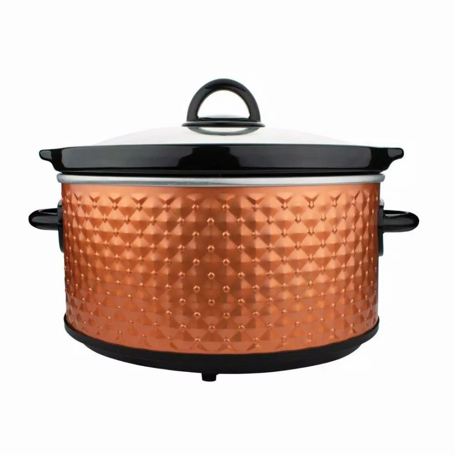 * Cookers | Cookers Brentwood Appliances Diamond 3.5 Qt. Brown Slow Cooker With Tempered Glass Lid