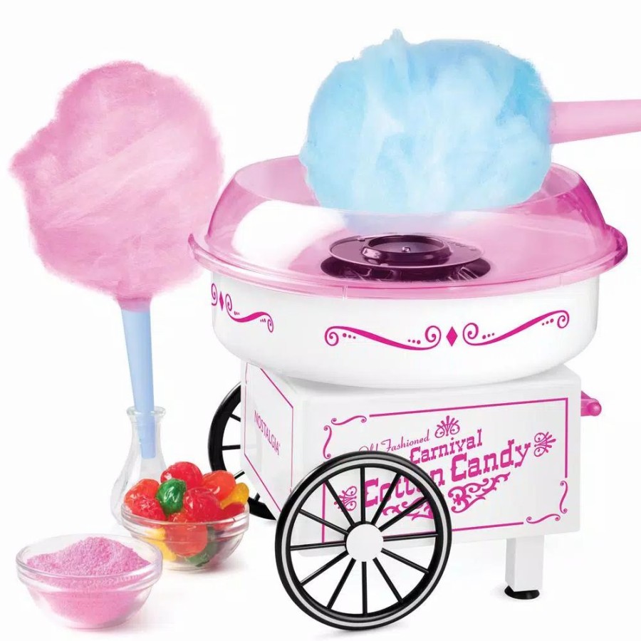 * Dessert Makers | Dessert Makers Nostalgia Vintage Pink Cotton Candy Maker With 2 Cotton Candy Cones