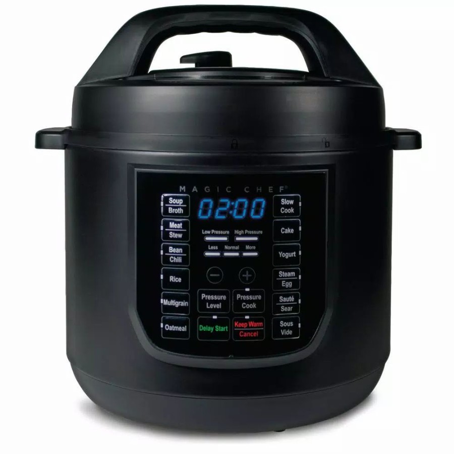 * Cookers | Cookers Magic Chef 9-In-1 6 Qt. Matte Black Electric Multi-Cooker With Recipe Book