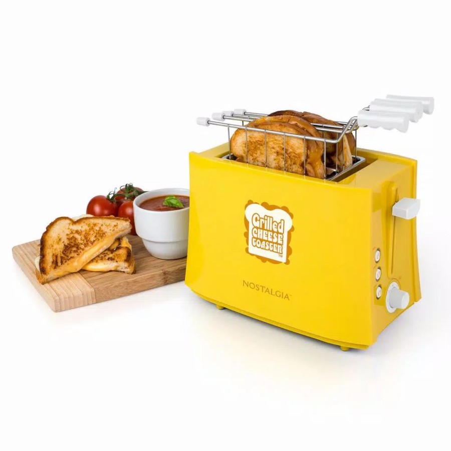 * Toasters | Toasters Nostalgia 4-Slice Yellow Wide Slot Grilled Cheese Toaster