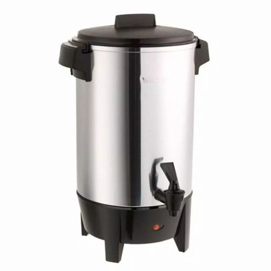 * Coffee Makers | Coffee Makers West Bend 30-Cup Silver Commercial Aluminum Coffee Urn Features Automatic Temperature Control With Quick Brewing