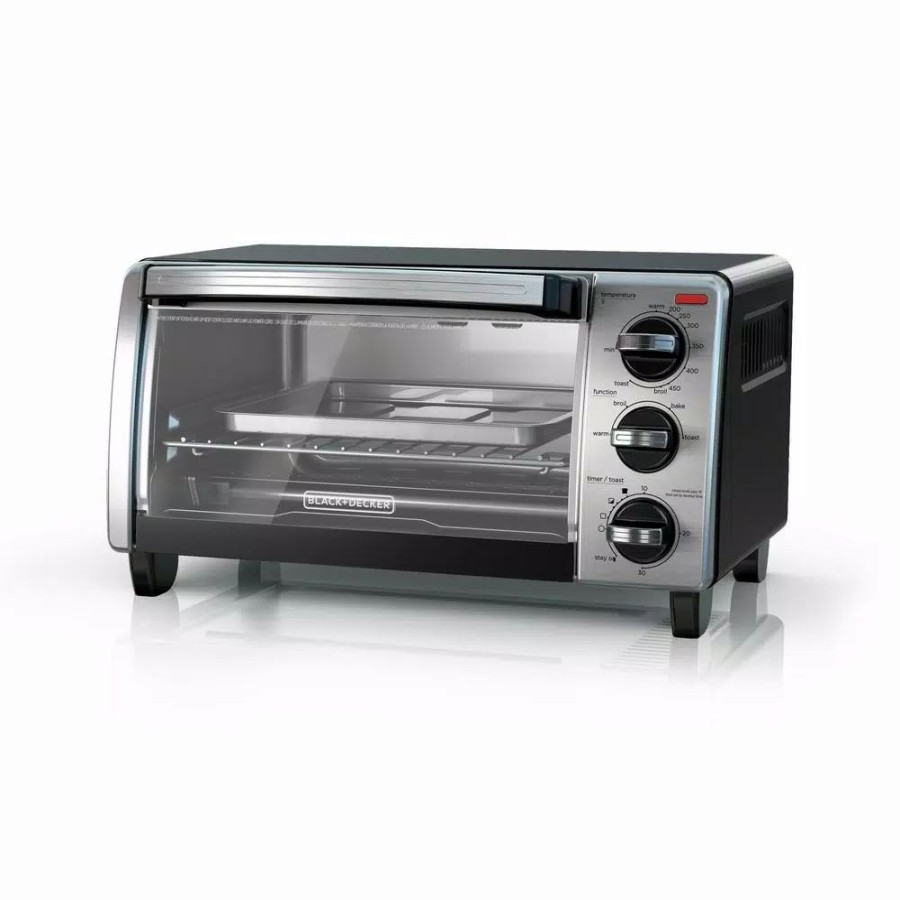 * Toasters | Toasters Black+Decker 1150 W 4-Slice Stainless Steel Convection Toaster Oven With Built-In Timer