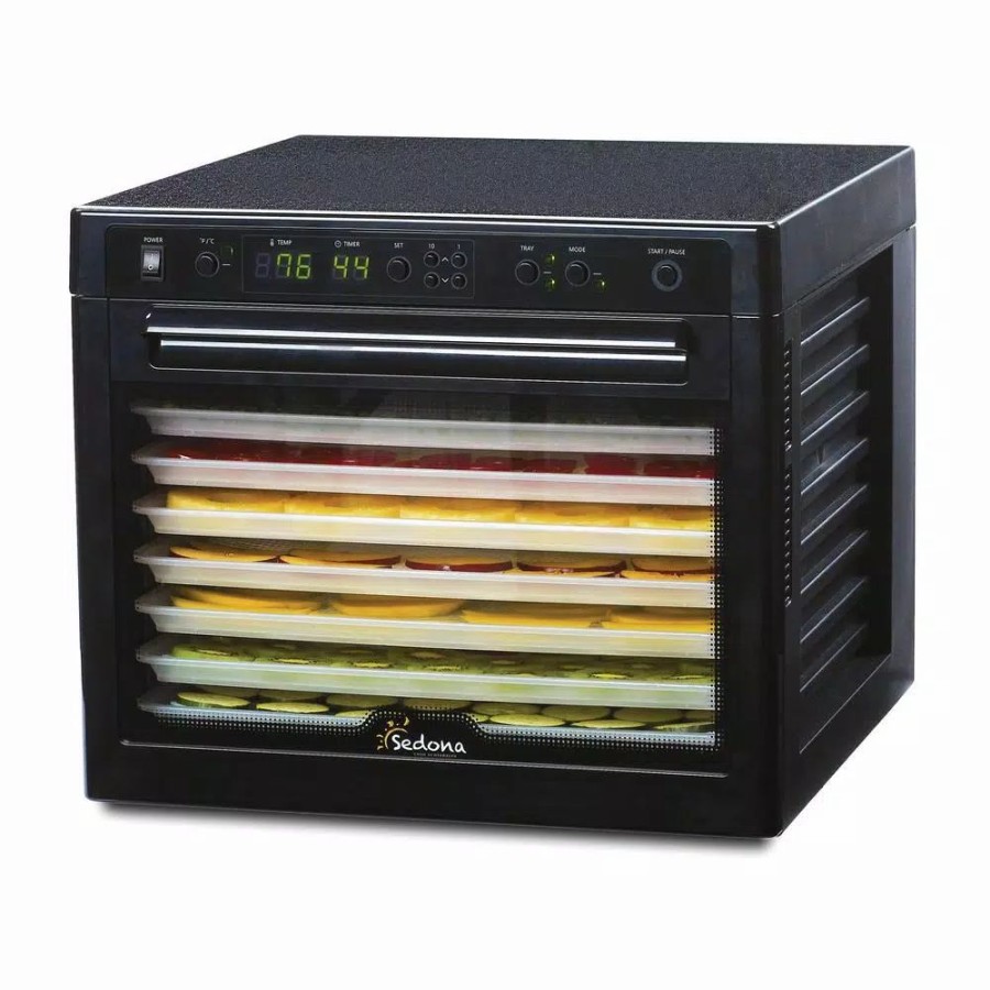 * Food Processing | Food Processing Tribest Sedona Rawfood 9-Tray Black Food Dehydrator With Temperature Control