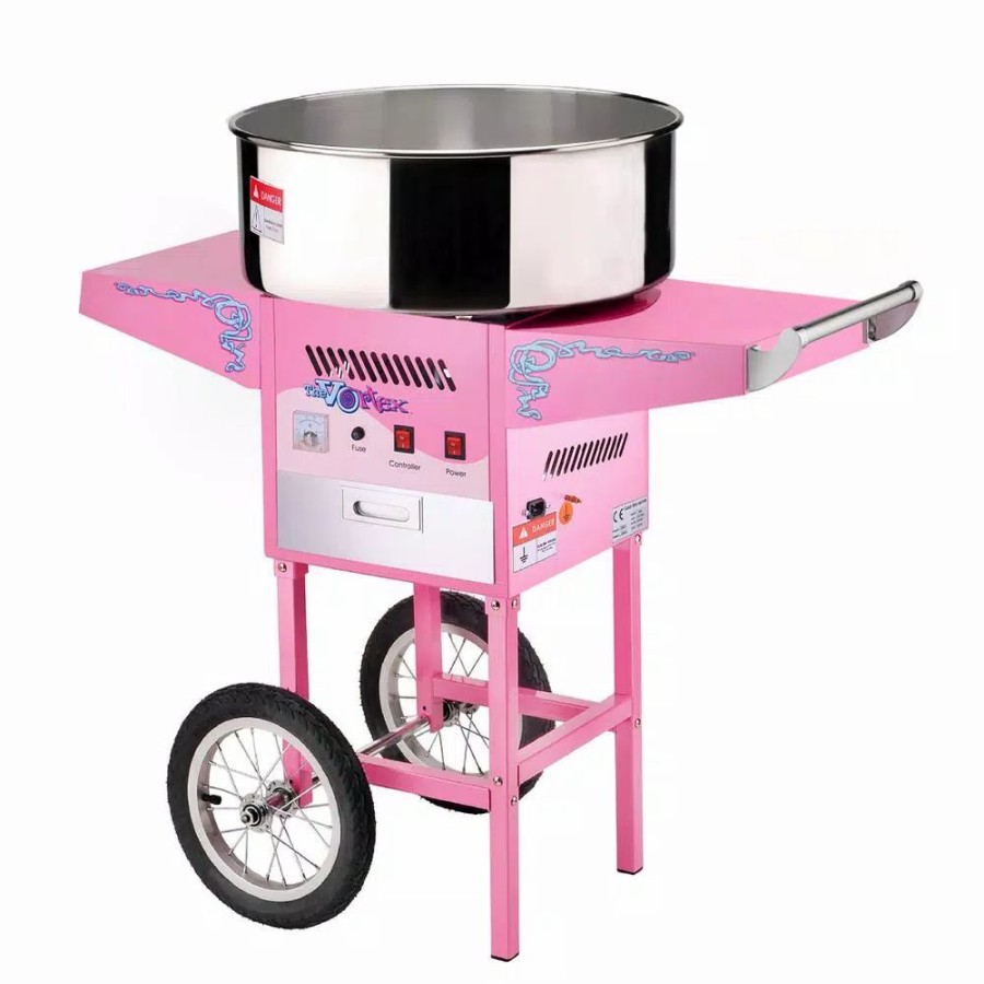 * Dessert Makers | Dessert Makers Great Northern Vortex Commercial Pink Cotton Candy Machine And Cart