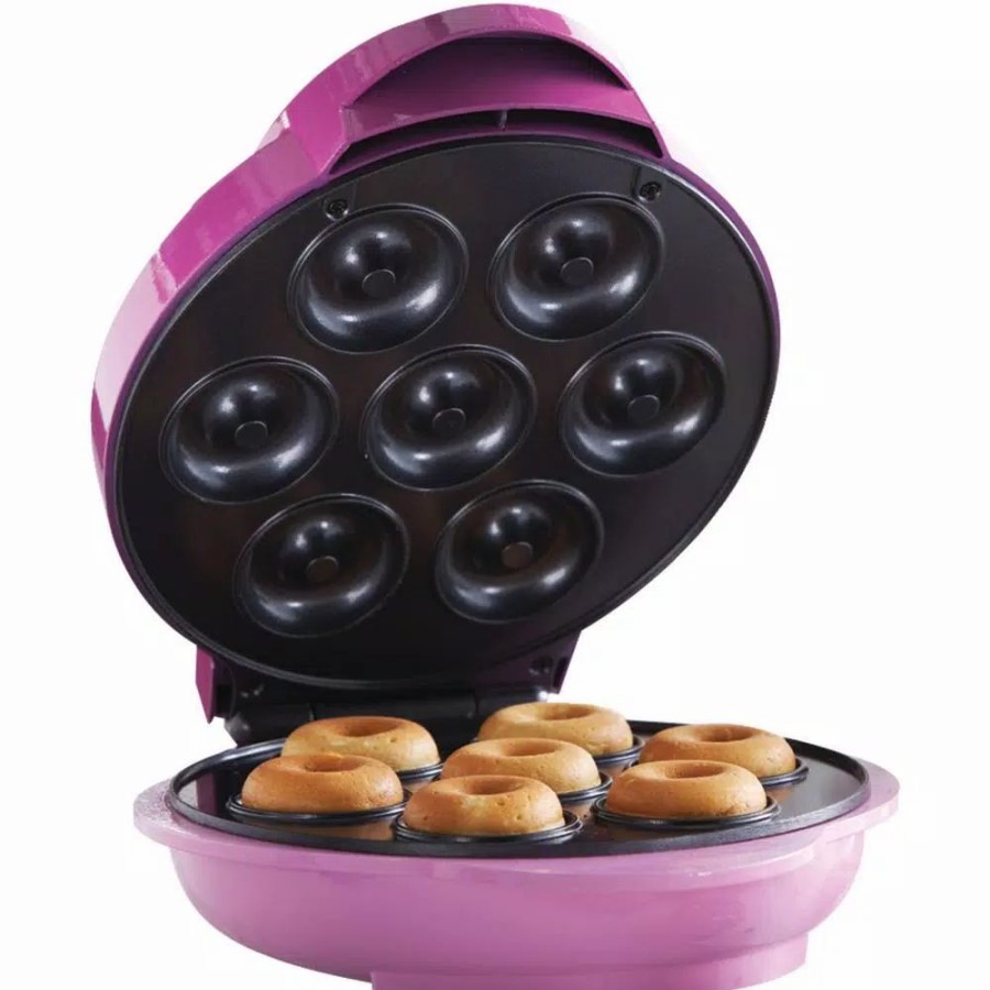 * Dessert Makers | Dessert Makers Brentwood Appliances 750 W Pink Electric Food Maker (Mini Donut Maker) Nonstick