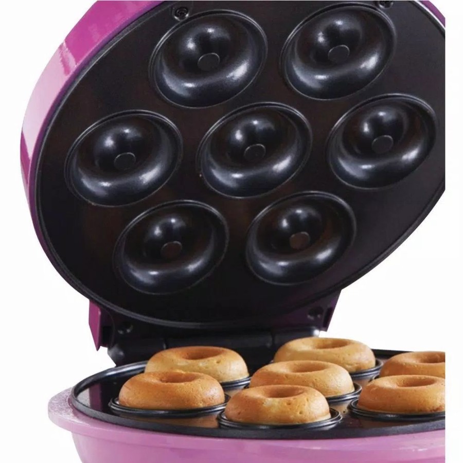 * Dessert Makers | Dessert Makers Brentwood Appliances 750 W Pink Electric Food Maker (Mini Donut Maker) Nonstick