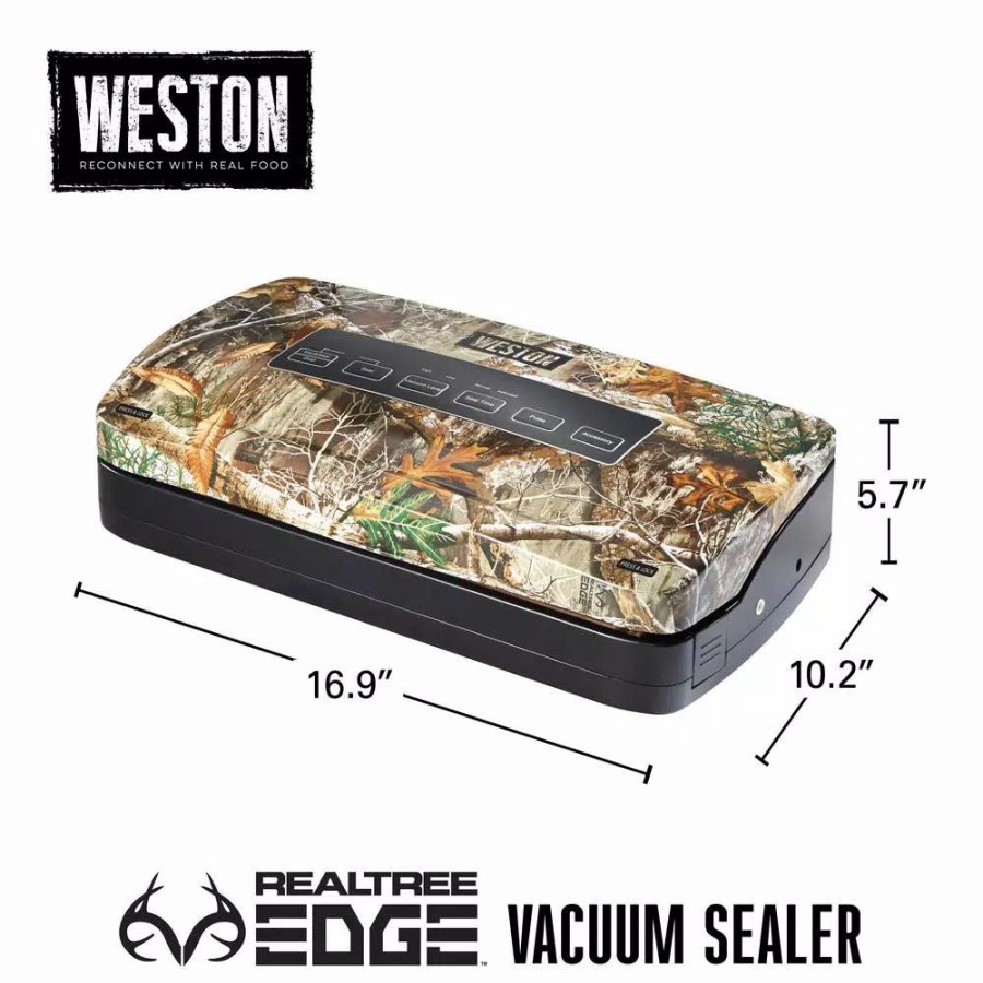 * Food Processing | Food Processing Weston Realtree Edge Camouflage Food Vacuum Sealer With Roll Storage And Bag Cutter