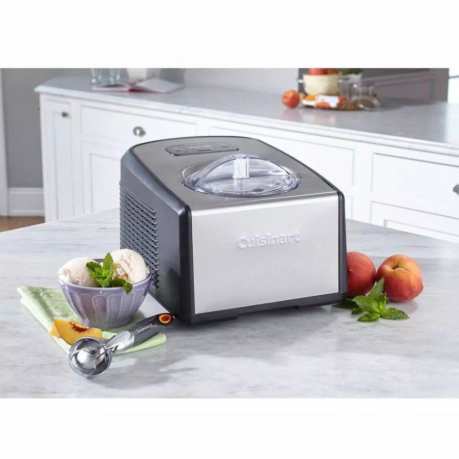 * Dessert Makers | Dessert Makers Cuisinart 1.5 Qt. Black And Silver Ice Cream Maker With Touchpad Controls