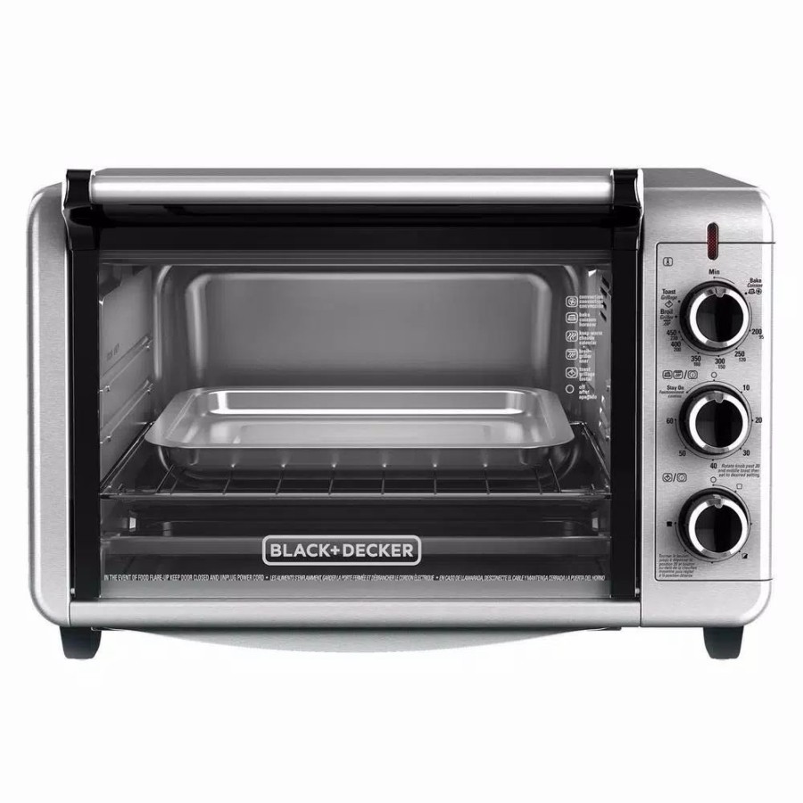 * Toasters | Toasters Black+Decker 1500 W 6-Slice Stainless Steel Toaster Oven With Built-In Timer