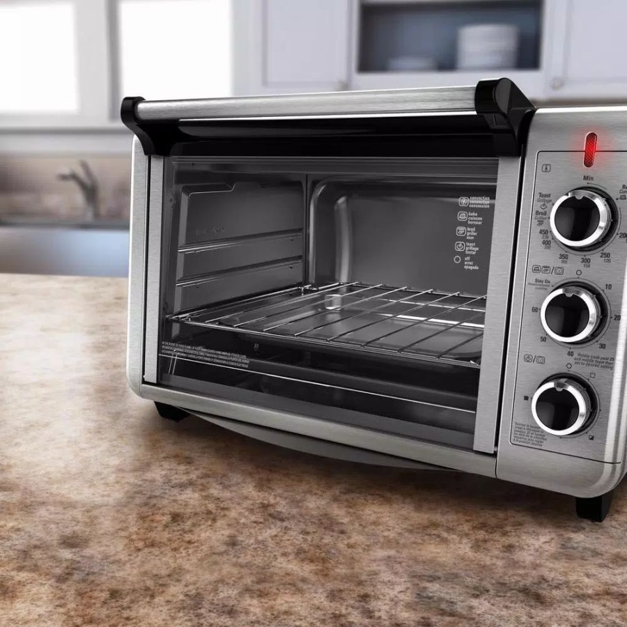 * Toasters | Toasters Black+Decker 1500 W 6-Slice Stainless Steel Toaster Oven With Built-In Timer