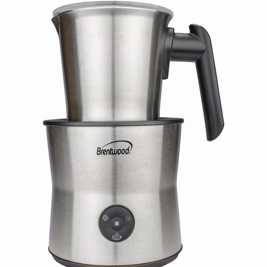 * Coffee Makers | Coffee Makers Brentwood Appliances 15 Oz. Silver Cordless Electric Milk Frother With Warmer And Hot Chocolate Maker