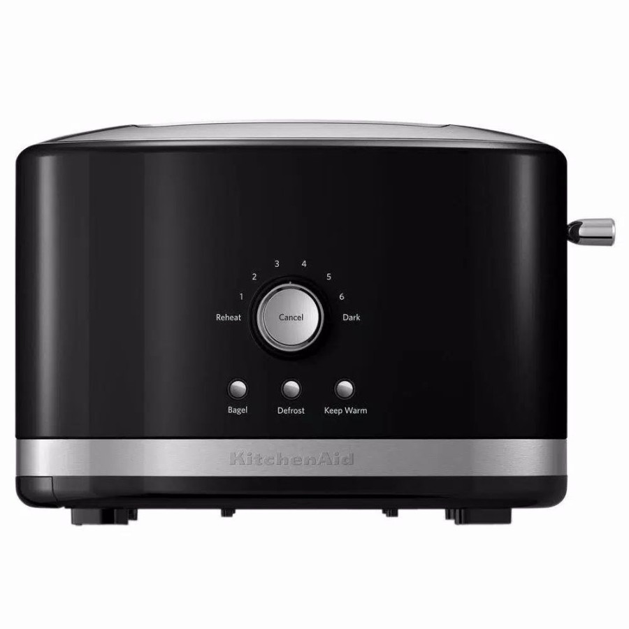 * Toasters | Toasters Kitchenaid 2-Slice Onyx Black Wide Slot Toaster With Crumb Tray