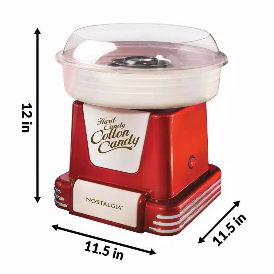 * Dessert Makers | Dessert Makers Nostalgia Retro Red Hard And Sugar Free Cotton Candy Maker With Cotton Candy Cones