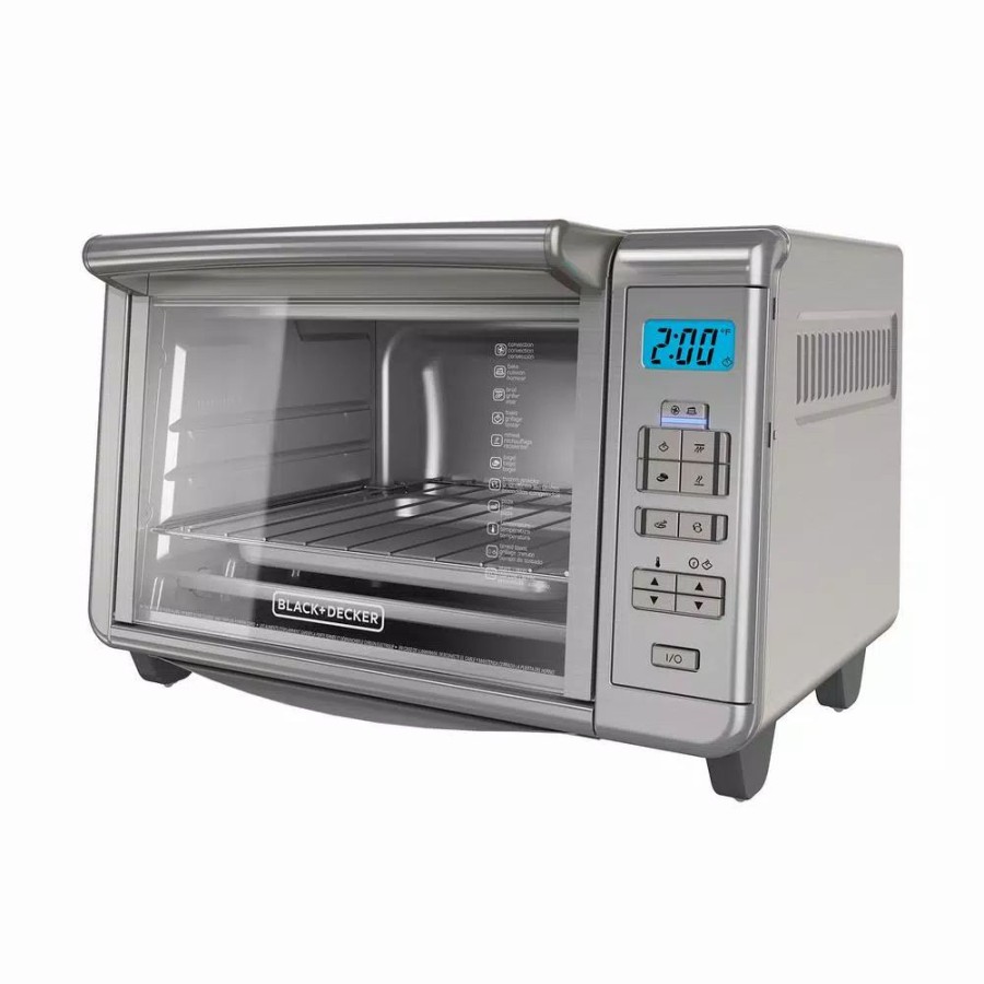 * Toasters | Toasters Black+Decker 1500 W 6-Slice Stainless Steel Countertop Toaster Oven With Built-In Timer