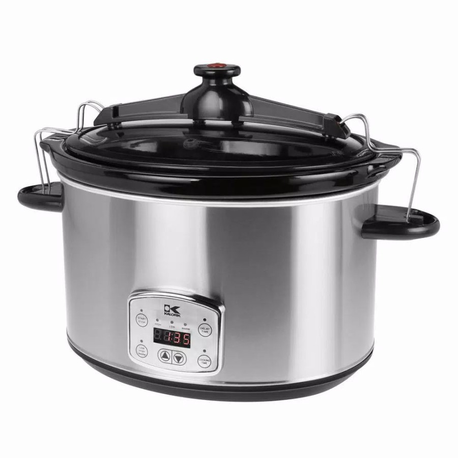 * Cookers | Cookers Kalorik 8 Qt. Stainless Steel Slow Cooker With Cool-Touch Handles