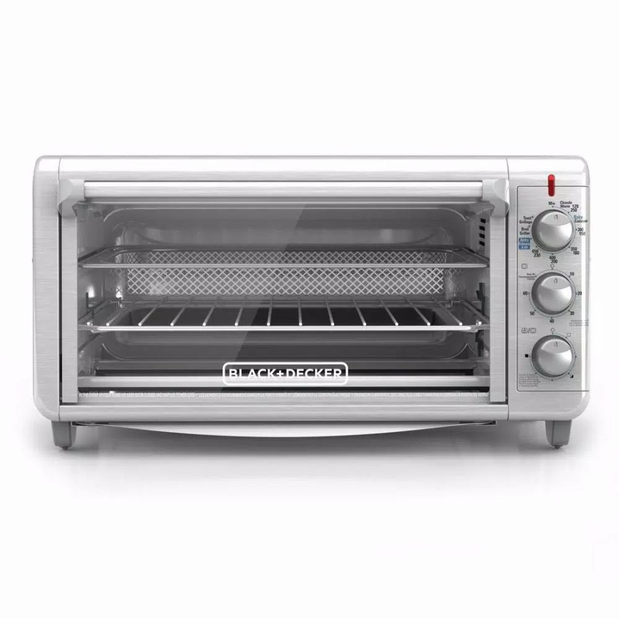 * Toasters | Toasters Black+Decker Crisp 'N Bake 1500 W 8-Slice Stainless Steel Toaster Oven With Fry Basket