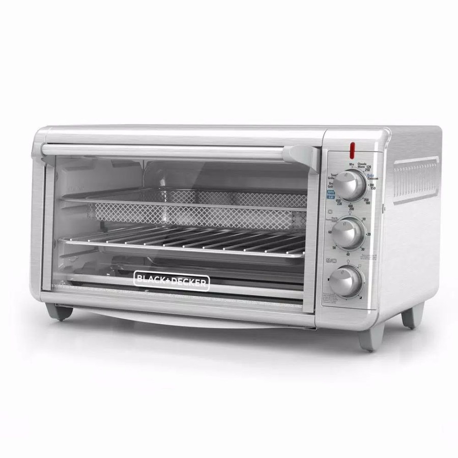 * Toasters | Toasters Black+Decker Crisp 'N Bake 1500 W 8-Slice Stainless Steel Toaster Oven With Fry Basket